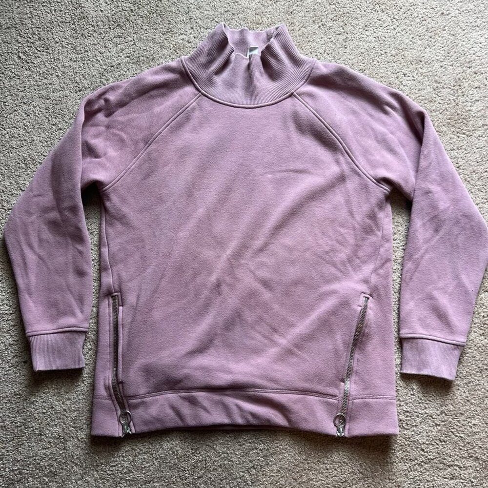Athleta‎ Cozy Karma Side Zip Funnel Neck Pullover In Dogwood Mauve